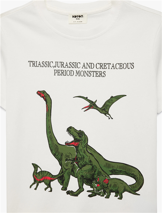 Koton Y26 6Skb10172Tk 010 Ekru Erkek Çocuk Jersey Kısa Kol T-Shirt