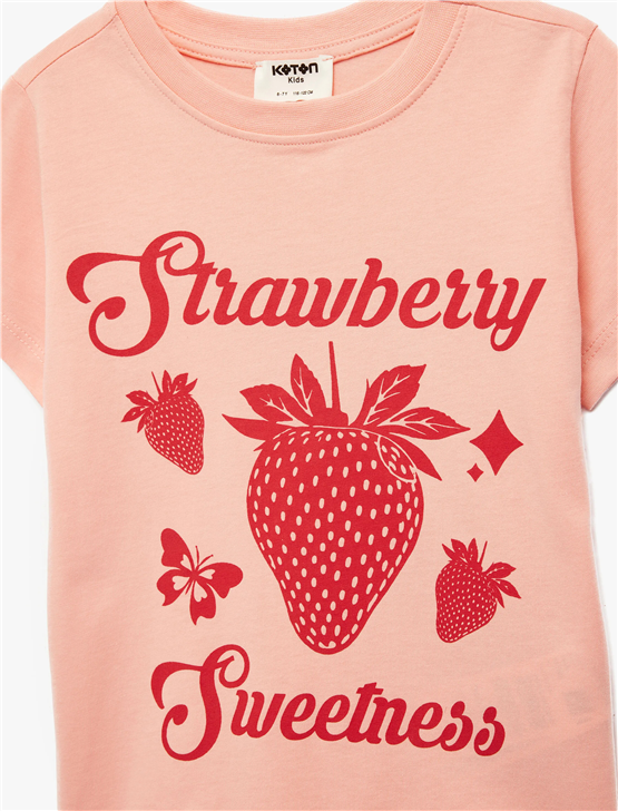 Koton Y26 6Skg10032Ak 274 Pembe Kız Çocuk Jersey Kısa Kol T-Shirt