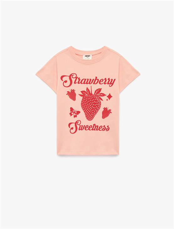Koton Y26 6Skg10032Ak 274 Pembe Kız Çocuk Jersey Kısa Kol T-Shirt