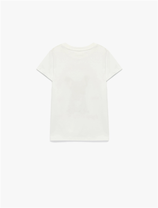 Koton Y26 6Skg10037Ak 010 Ekru Kız Çocuk Jersey Kısa Kol T-Shirt