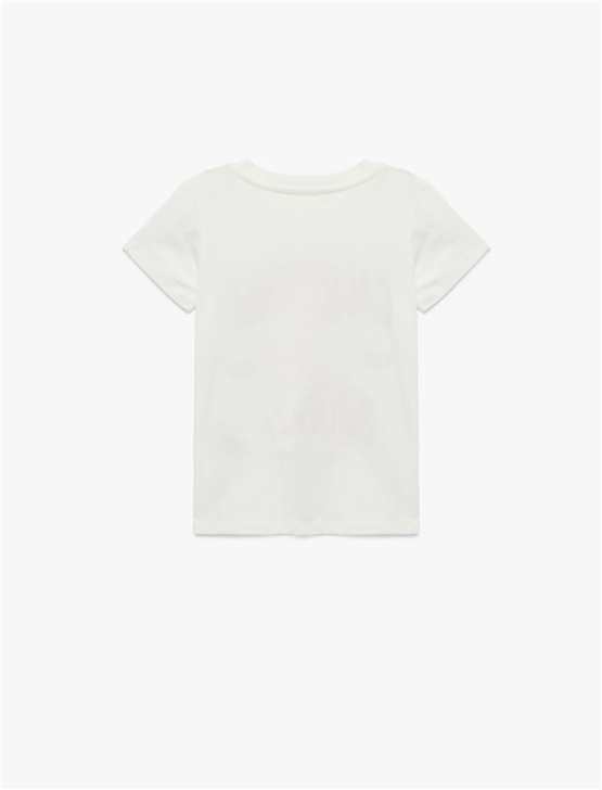 Koton Y26 6Skg10039Ak 010 Ekru Kız Çocuk Jersey Kısa Kol T-Shirt