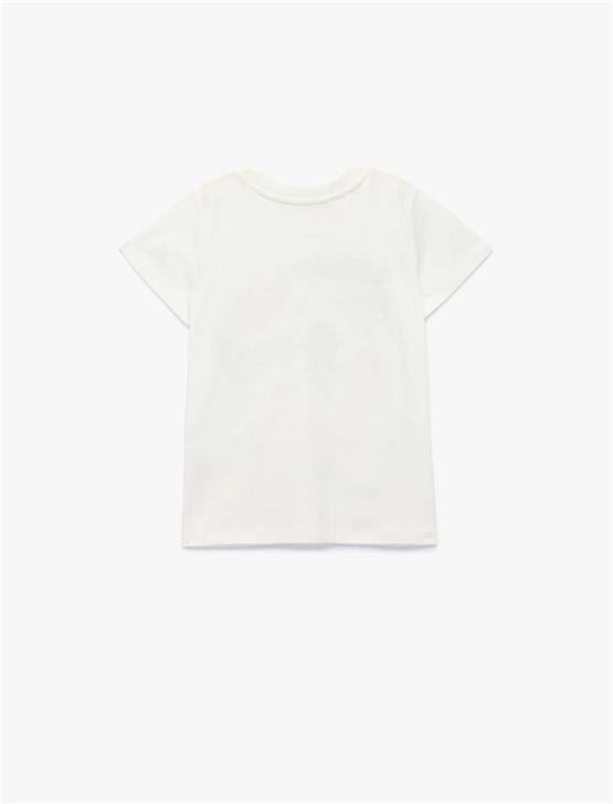 Koton Y26 6Skg10040Ak 010 Ekru Kız Çocuk Jersey Kısa Kol T-Shirt