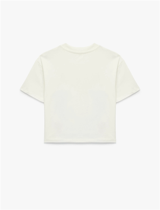 Koton Y26 6Skg10104Ak 010 Ekru Kız Çocuk Jersey Kısa Kol T-Shirt