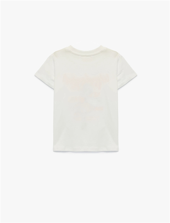 Koton Y26 6Skg10110Ak 010 Ekru Kız Çocuk Jersey Kısa Kol T-Shirt