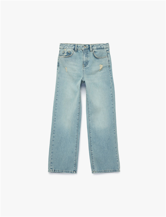 Koton Y26 6Skg40030Ad Lın Lıght İndigo Kız Çocuk Denim Pantolon
