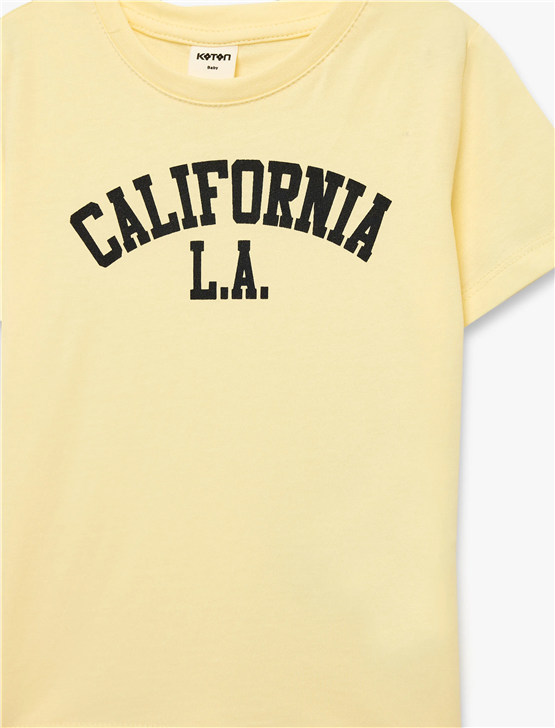 Koton Y26 6Smb10009Tk 152 Sarı Erkek Bebek Jersey Kısa Kol T-Shirt