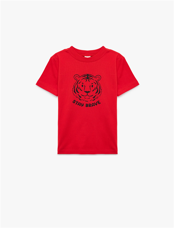 Koton Y26 6Smb10041Tk 411 Kırmızı Erkek Bebek Jersey Kısa Kol T-Shirt