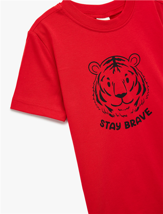 Koton Y26 6Smb10041Tk 411 Kırmızı Erkek Bebek Jersey Kısa Kol T-Shirt