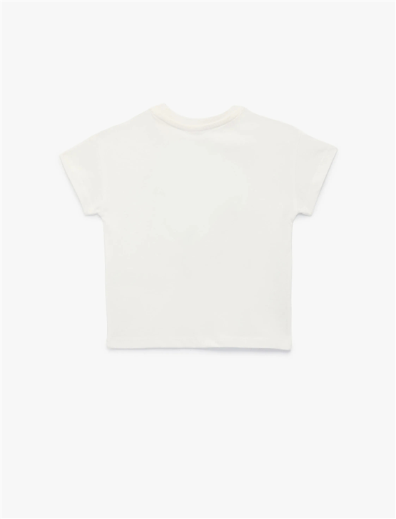 Koton Y26 6Smg10027Ak 010 Ekru Kız Bebek Jersey Kısa Kol T-Shirt