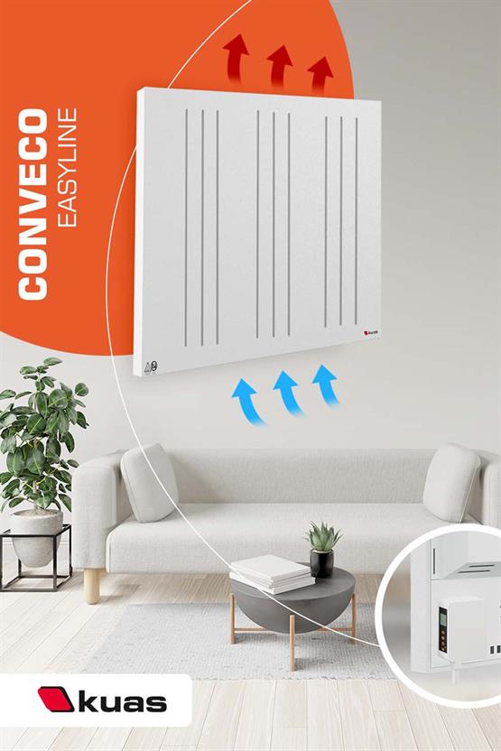 Kuas Conveco Th 1000w Elektrikli Panel Isıtıcı, Konvektör, Radyatör, Dijital Termostatlı