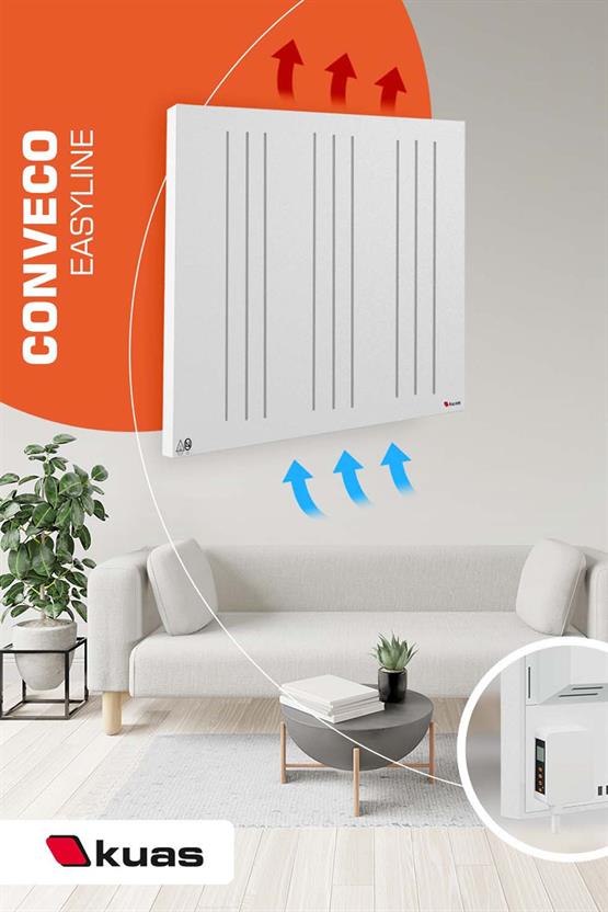 Kuas Conveco Th 500w Elektrikli Panel Isıtıcı, Konvektör, Radyatör, Dijital Termostatlı