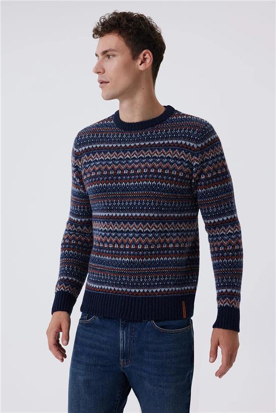 Lee Cooper K24 241035 2501 Lacivert Revers Erkek Kazak