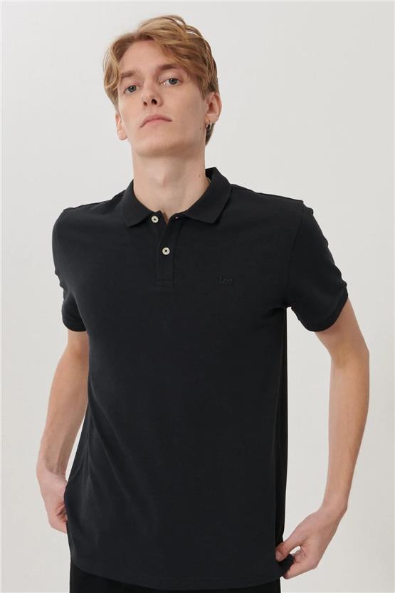 Lee L211810001 Siyah Erkek Polo T-shirt