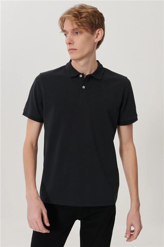 Lee L211810001 Siyah Erkek Polo T-shirt