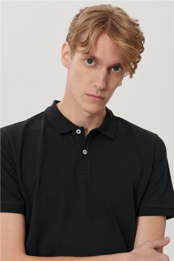 Lee L211810001 Siyah Erkek Polo T-shirt