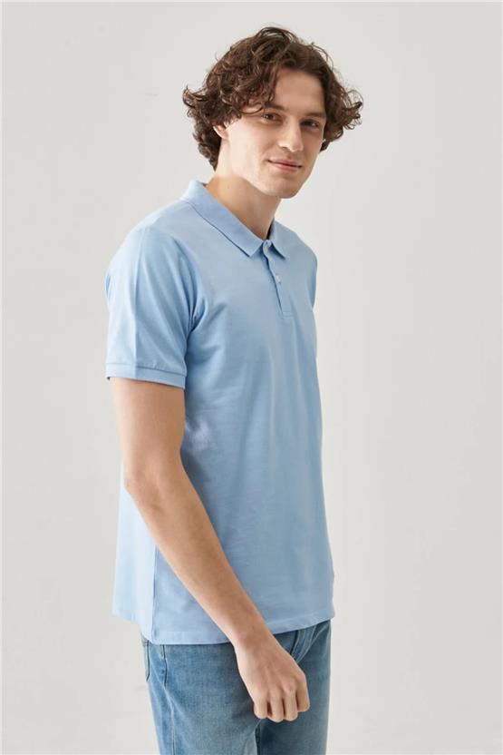 Lee L211810400 Mavi Erkek Polo T-shirt