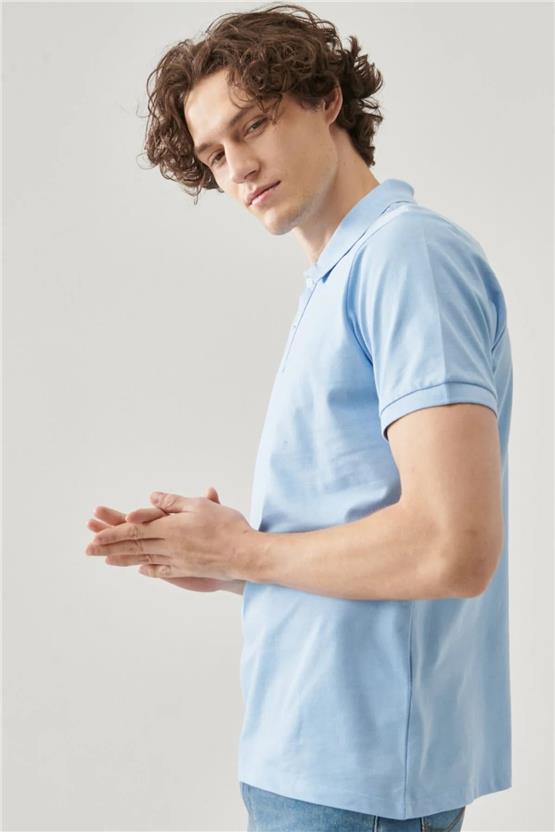 Lee L211810400 Mavi Erkek Polo T-shirt