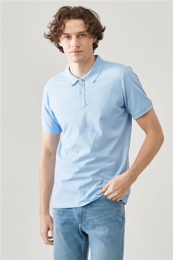 Lee L211810400 Mavi Erkek Polo T-shirt