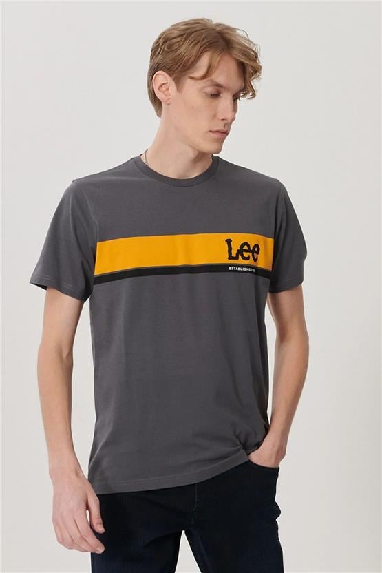 Lee L211918003 Antrasit Erkek T-shirt