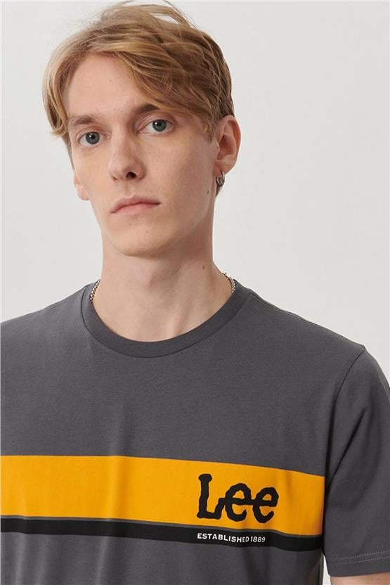 Lee L211918003 Antrasit Erkek T-shirt