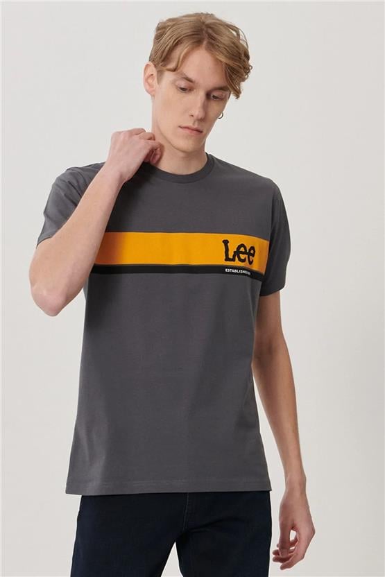 Lee L211918003 Antrasit Erkek T-shirt
