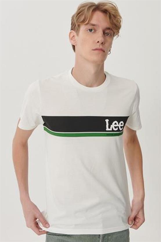 Lee L211918102 Kırık Beyaz Erkek T-shirt