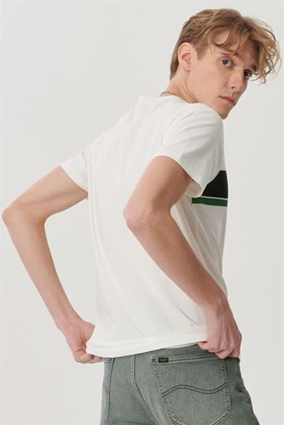 Lee L211918102 Kırık Beyaz Erkek T-shirt