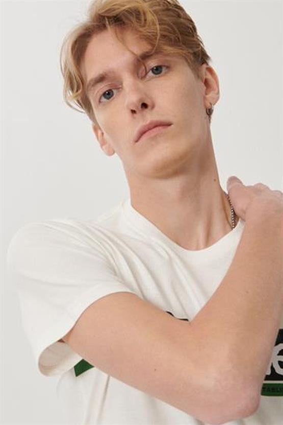 Lee L211918102 Kırık Beyaz Erkek T-shirt