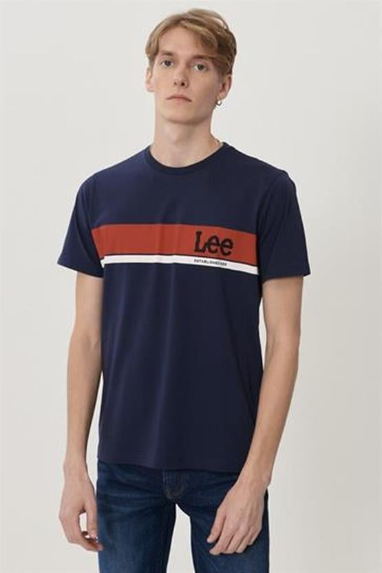 Lee L211918410 Lacivert Erkek T-shirt