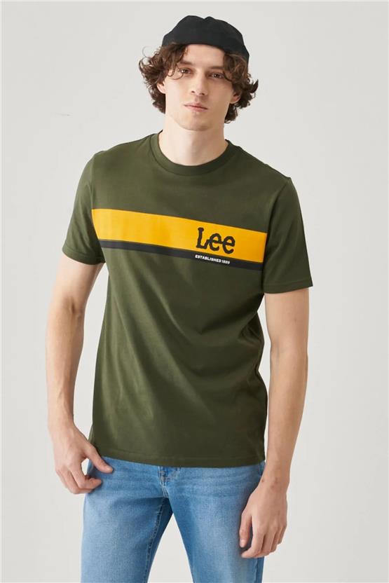 Lee L211918801 Haki Erkek Lightweight Ss Graphıc Crew Neck Bisiklet Yaka T-Shirt