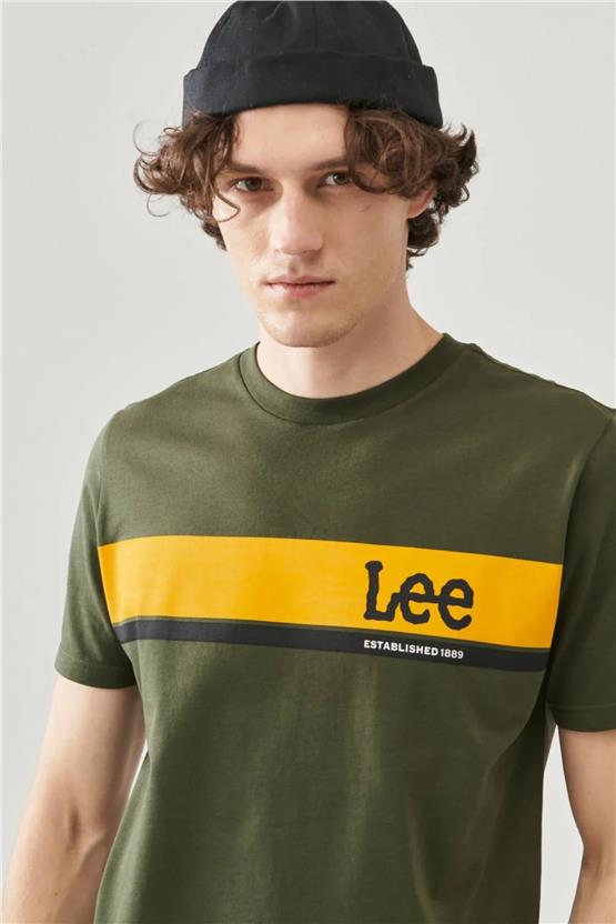 Lee L211918801 Haki Erkek Lightweight Ss Graphıc Crew Neck Bisiklet Yaka T-Shirt