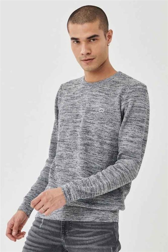 Lee L212149 Gray 035 Erkek Regular Uzun Kollu Balıkçı Yaka Triko