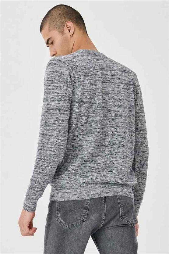 Lee L212149 Gray 035 Erkek Regular Uzun Kollu Balıkçı Yaka Triko