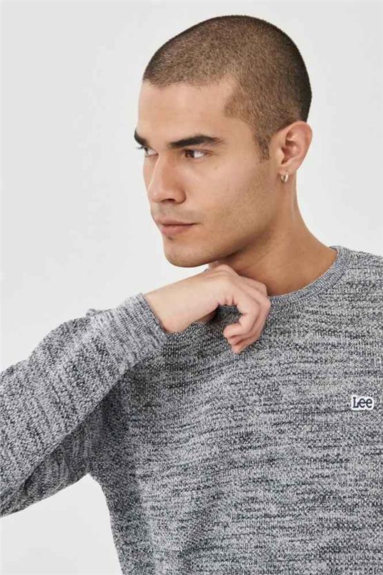 Lee L212149 Gray 035 Erkek Regular Uzun Kollu Balıkçı Yaka Triko