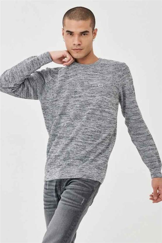 Lee L212149 Gray 035 Erkek Regular Uzun Kollu Balıkçı Yaka Triko