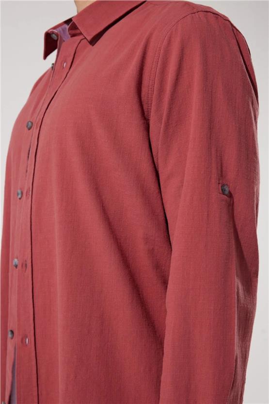 Lee L231069810 Şarap Erkek Uzun Kollu Gömlek