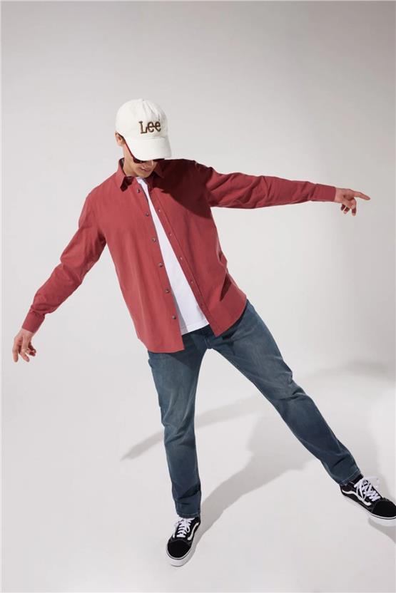 Lee L231069810 Şarap Erkek Uzun Kollu Gömlek