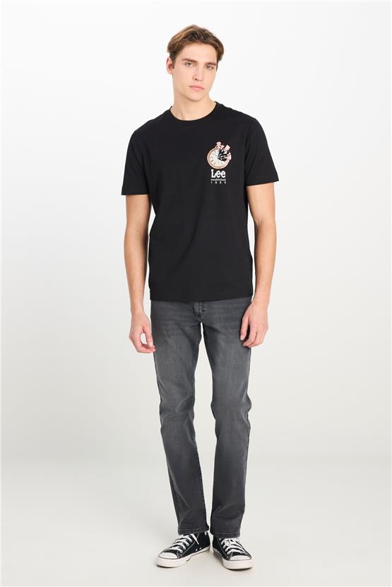 Lee L2510322 001 Black Erkek Regular Fıt Grafık Baskılı T-Shırt