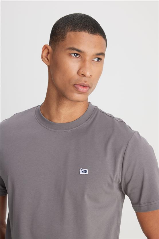 Lee L60Ufq0 003 Anthracıte Erkek Regular Bisiklet Yaka T-Shirt