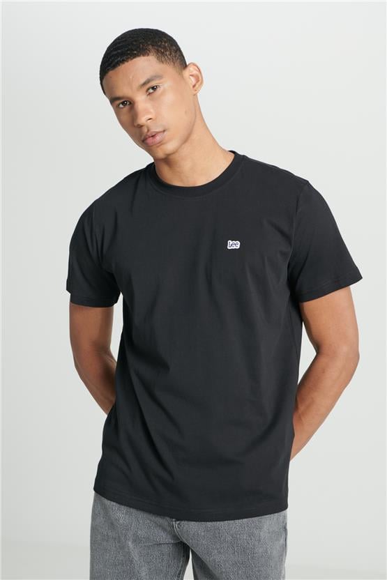 Lee L60Ufq01 001 Black Erkek Regular Bisiklet Yaka T-Shirt