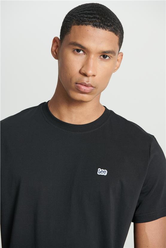 Lee L60Ufq01 001 Black Erkek Regular Bisiklet Yaka T-Shirt