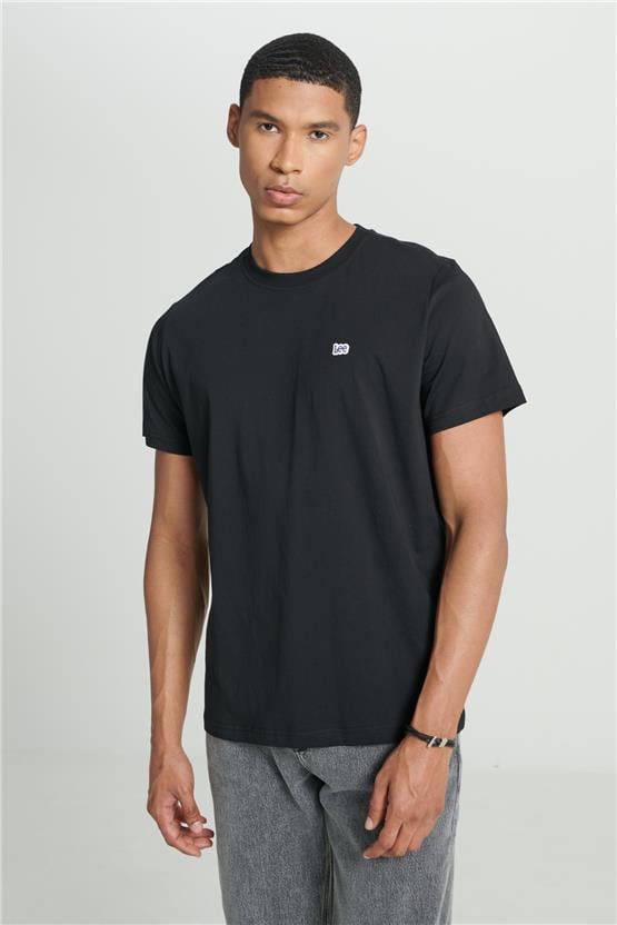 Lee L60Ufq01 001 Black Erkek Regular Bisiklet Yaka T-Shirt