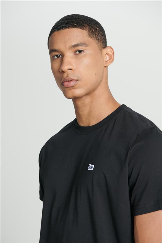 Lee L60Ufq01 001 Black Erkek Regular Bisiklet Yaka T-Shirt