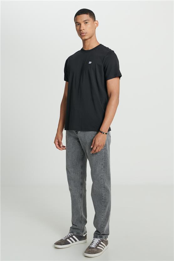 Lee L60Ufq01 001 Black Erkek Regular Bisiklet Yaka T-Shirt