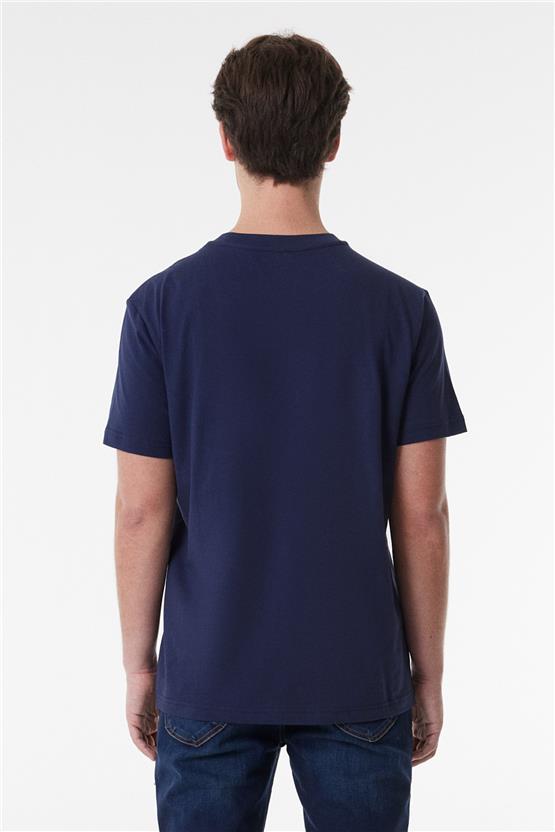 Lee L60Ufq35 335 Navy Erkek Regular Kısa Kollu Sıfır Yaka T-Shirt