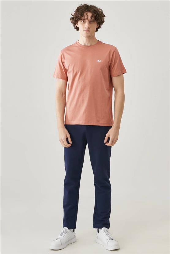 Lee L60Ufquk Rust Erkek Lightweight Ss Small Logo Crew Neck Bisiklet Yaka T-Shirt