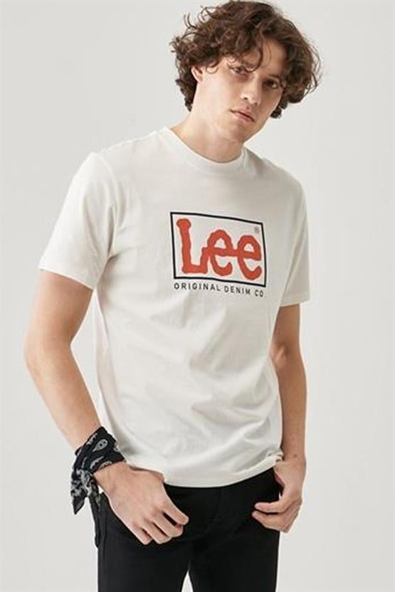 Lee L68TYSMK Kırık Beyaz Erkek T-shirt