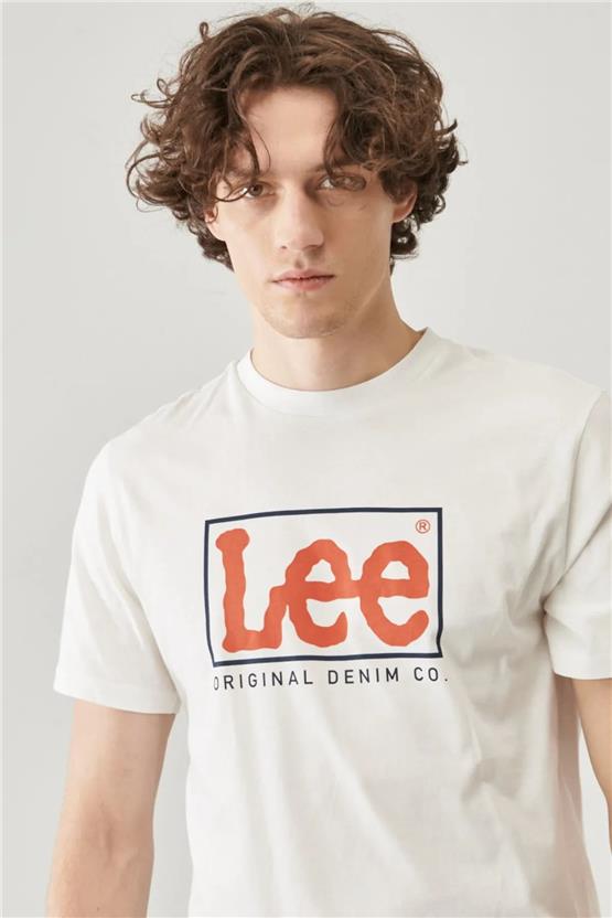 Lee L68TYSMK Kırık Beyaz Erkek T-shirt