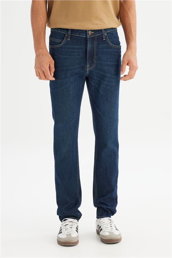 Lee L70100033 Rıder 317 Dark Indıgo Erkek Slım Fıt Normal Bel Duz Paca Jean Pantolon