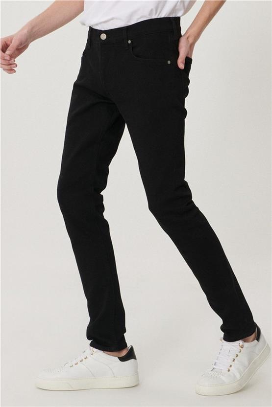 Lee L719 Siyah 001 Erkek Slim TapeKırmızı Normal Bel Dar Luke Slim TapeKırmızı Jean Pantolon